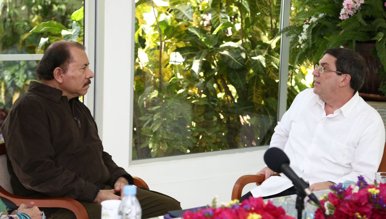 Presidente Daniel y Compañera Rosario reciben al Canciller Bruno Rodríguez de Cuba