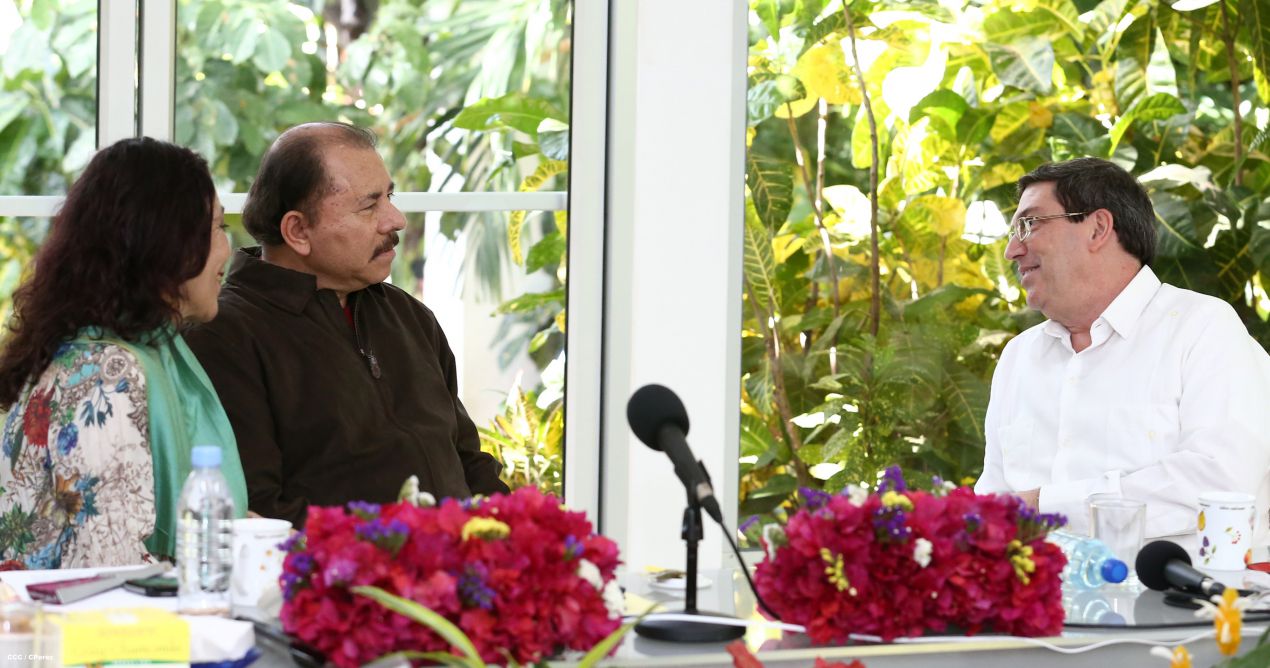 Presidente Daniel y Compañera Rosario reciben al Canciller Bruno Rodríguez de Cuba