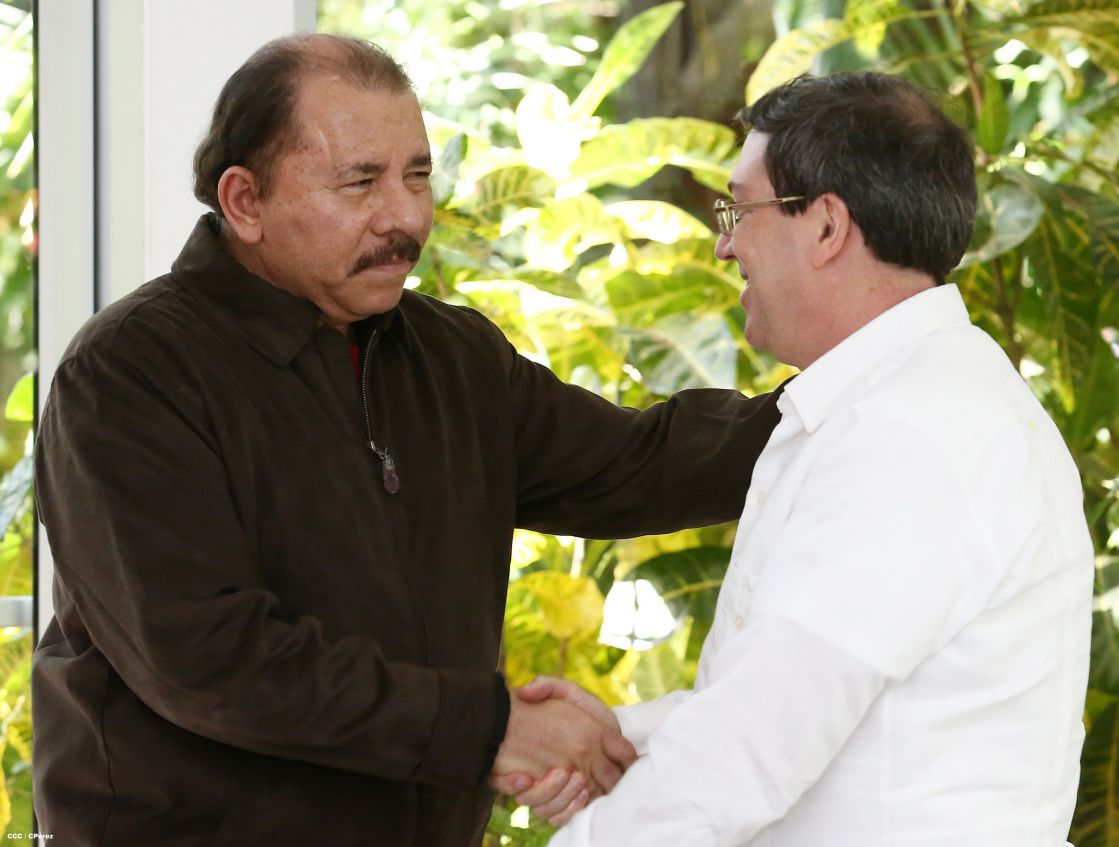 Presidente Daniel y Compañera Rosario reciben al Canciller Bruno Rodríguez de Cuba