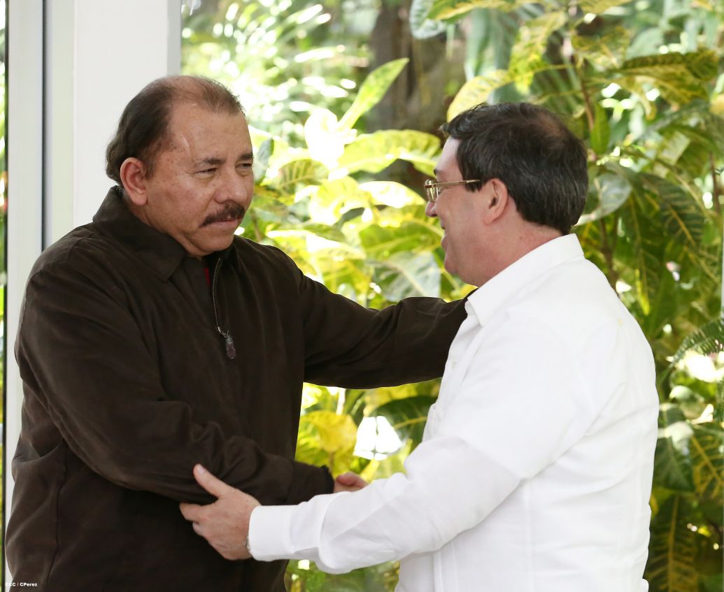 Presidente Daniel y Compañera Rosario reciben al Canciller Bruno Rodríguez de Cuba