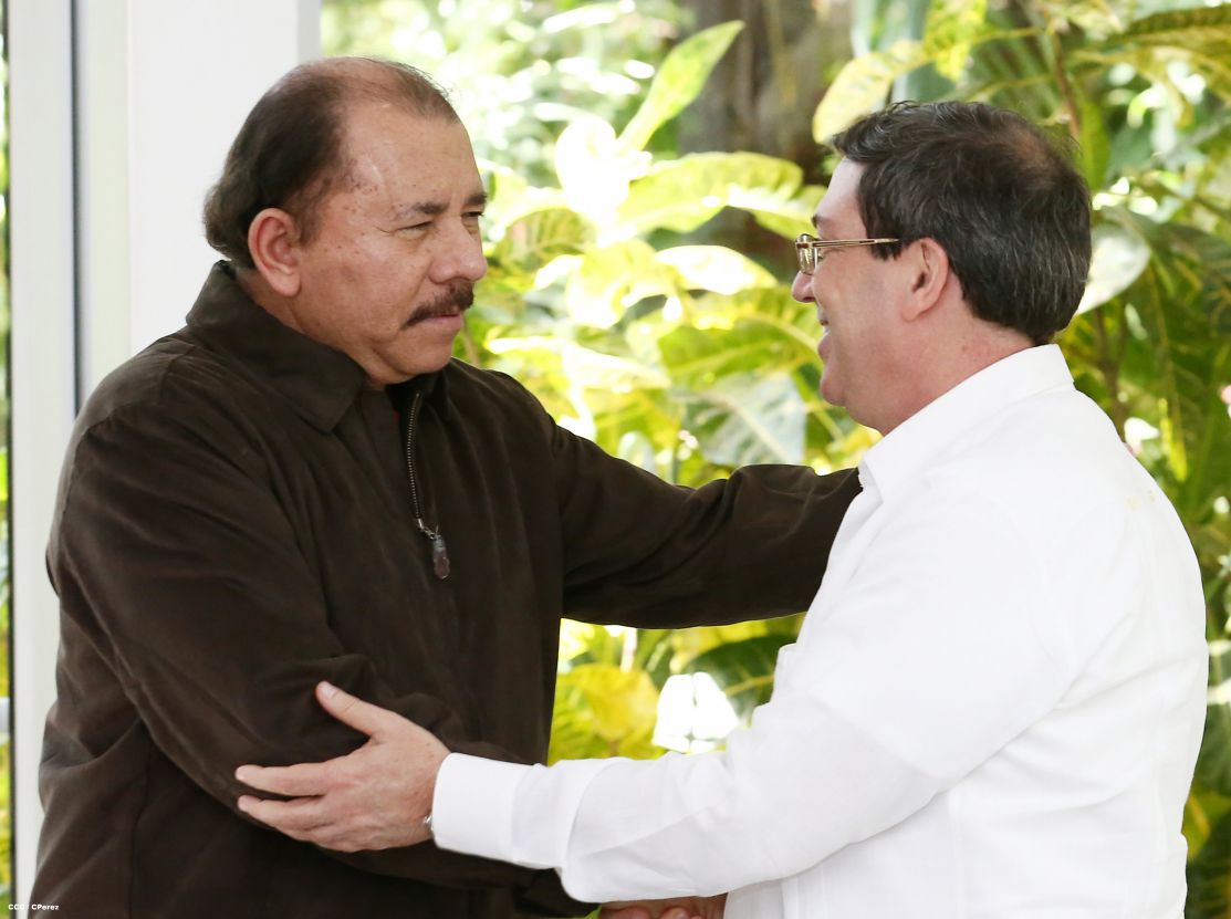 Presidente Daniel y Compañera Rosario reciben al Canciller Bruno Rodríguez de Cuba