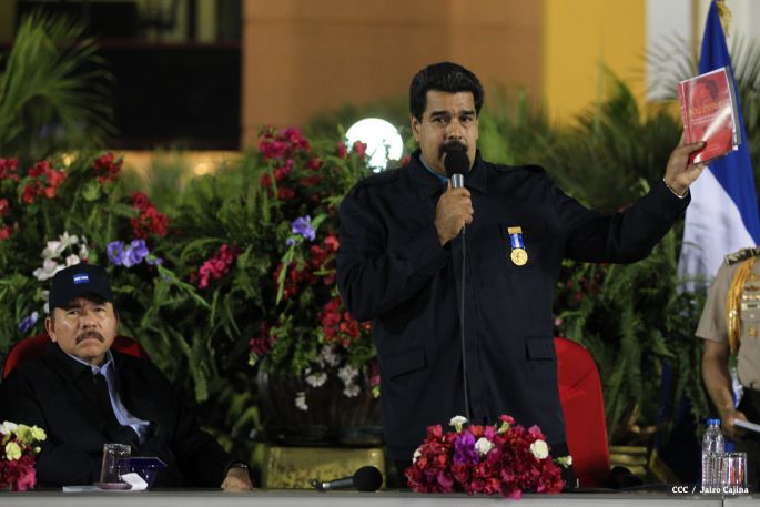 Nicaragua ratifica su respaldo a Venezuela y su presidente Nicolás Maduro