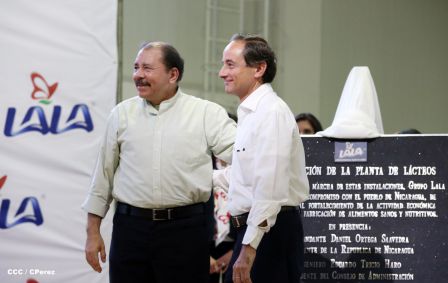 Presidente Daniel inaugura planta láctea del grupo Lala