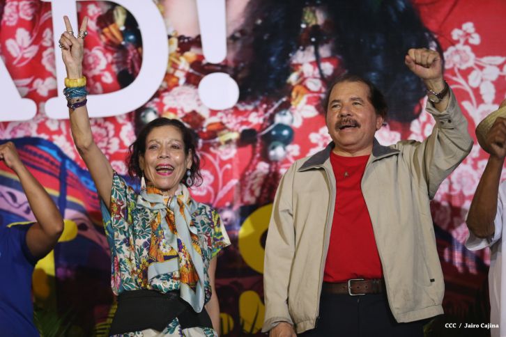 Daniel y Rosario culminan en Monimbó el 36 Aniversario del Repliegue a Masaya