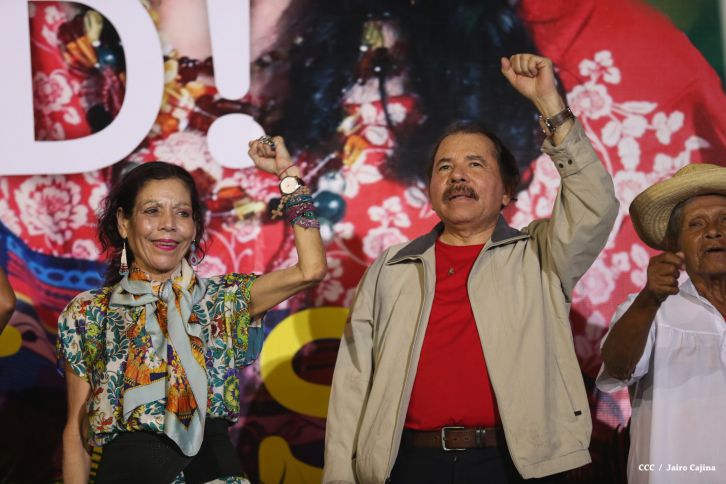 Daniel y Rosario culminan en Monimbó el 36 Aniversario del Repliegue a Masaya