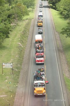 Caravana de Sébaco se dirige a Managua para celebrar el 36/19