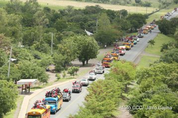 Caravana de Sébaco se dirige a Managua para celebrar el 36/19