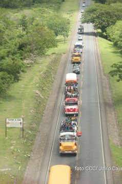 Caravana de Sébaco se dirige a Managua para celebrar el 36/19