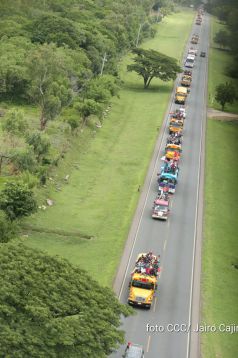Caravana de Sébaco se dirige a Managua para celebrar el 36/19