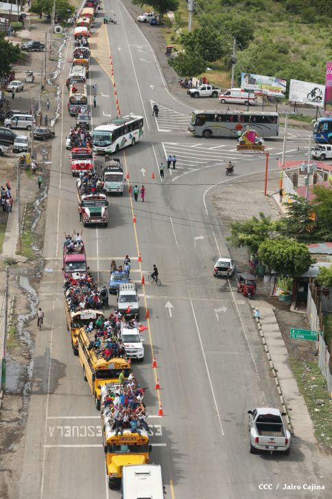 Caravanas de todo el país entran a Managua! Viva el 36/19!