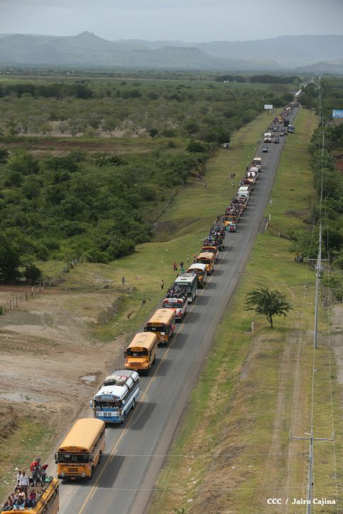 Caravanas de todo el país entran a Managua! Viva el 36/19!