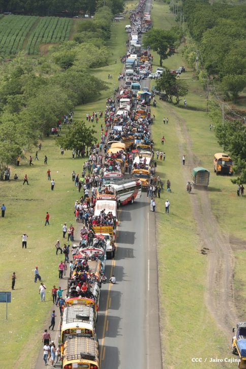 Caravanas de todo el país entran a Managua! Viva el 36/19!