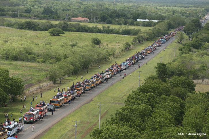 Caravanas de todo el país entran a Managua! Viva el 36/19!