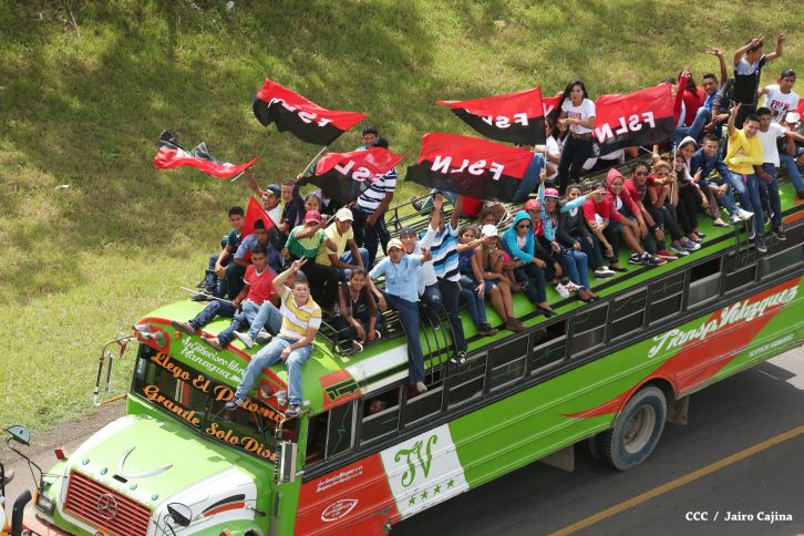Caravanas de todo el país entran a Managua! Viva el 36/19!