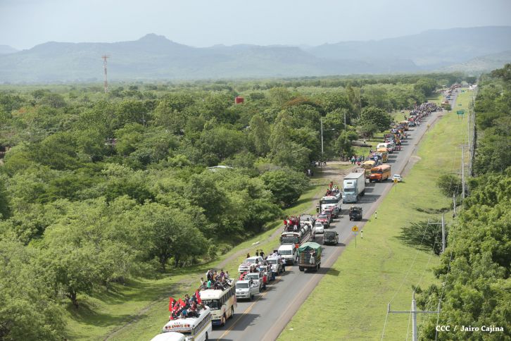 Caravanas de todo el país entran a Managua! Viva el 36/19!