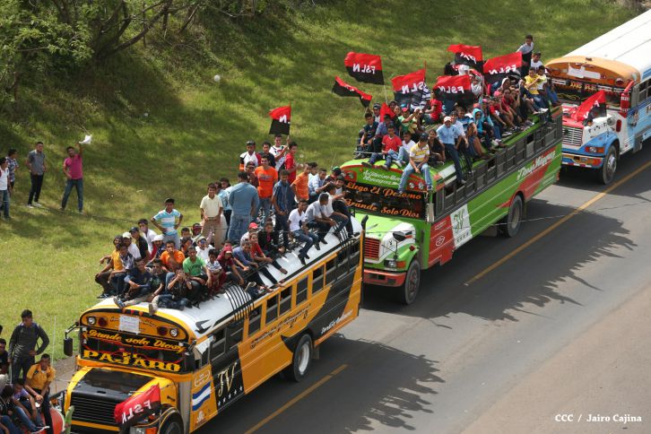 Caravanas de todo el país entran a Managua! Viva el 36/19!