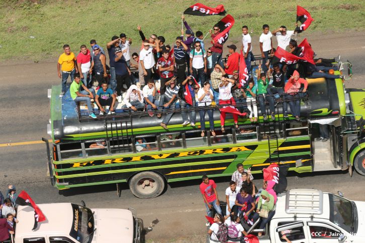 Caravanas de todo el país entran a Managua! Viva el 36/19!