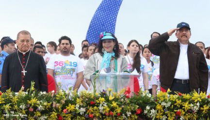 Nicaragua celebra el 36/19 en Plaza La Fé