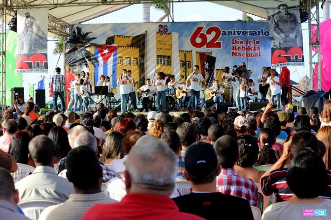 Música y canto para celebrar el 62 Aniversario del Día de la Rebeldía Nacional de Cuba