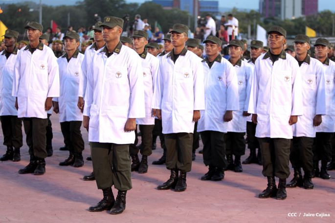 Presidente Daniel encabeza acto del 36 aniversario de constitución del Cuerpo Médico Militar del Ejército de Nicaragua