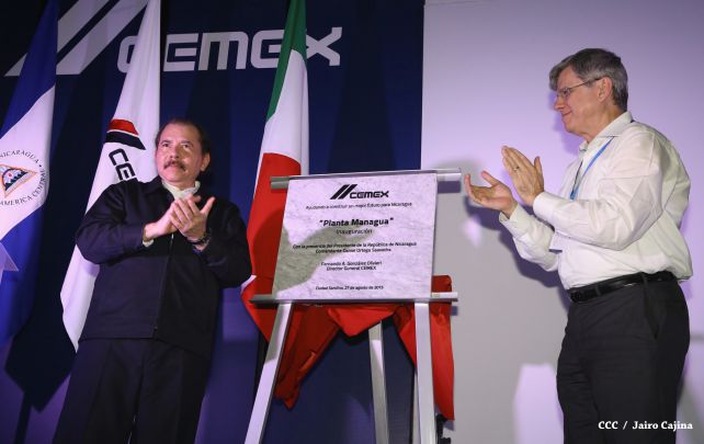 Presidente Daniel inaugura nueva planta de CEMEX en Nicaragua