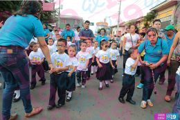 Niños de los CDI protagonizan desfile patrio en Masatepe