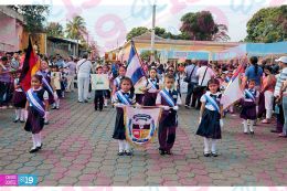 Niños de los CDI protagonizan desfile patrio en Masatepe