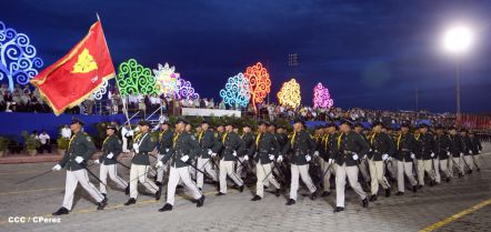 Desfile militar Pueblo-Ejército en Plaza de la Fé "Juan Pablo II"