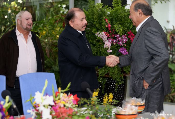 Presidente Daniel y Compañera Rosario sostienen encuentro con el empresario mexicano Carlos Slim