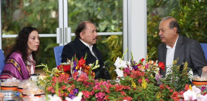 Presidente Daniel y Compañera Rosario sostienen encuentro con el empresario mexicano Carlos Slim