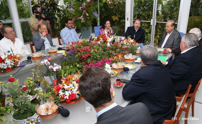 Presidente Daniel y Compañera Rosario sostienen encuentro con el empresario mexicano Carlos Slim