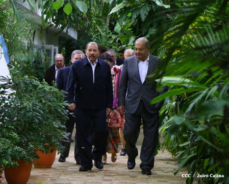 Presidente Daniel y Compañera Rosario sostienen encuentro con el empresario mexicano Carlos Slim