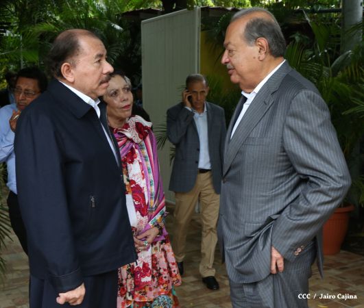 Presidente Daniel y Compañera Rosario sostienen encuentro con el empresario mexicano Carlos Slim