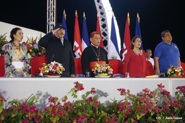 Presidente Daniel y Compañera Rosario presiden celebración del 36 Aniversario del MIGOB