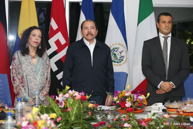 Daniel y Rosario reciben cartas credenciales de nuevos embajadores de Colombia, El Salvador, Italia y Alemania