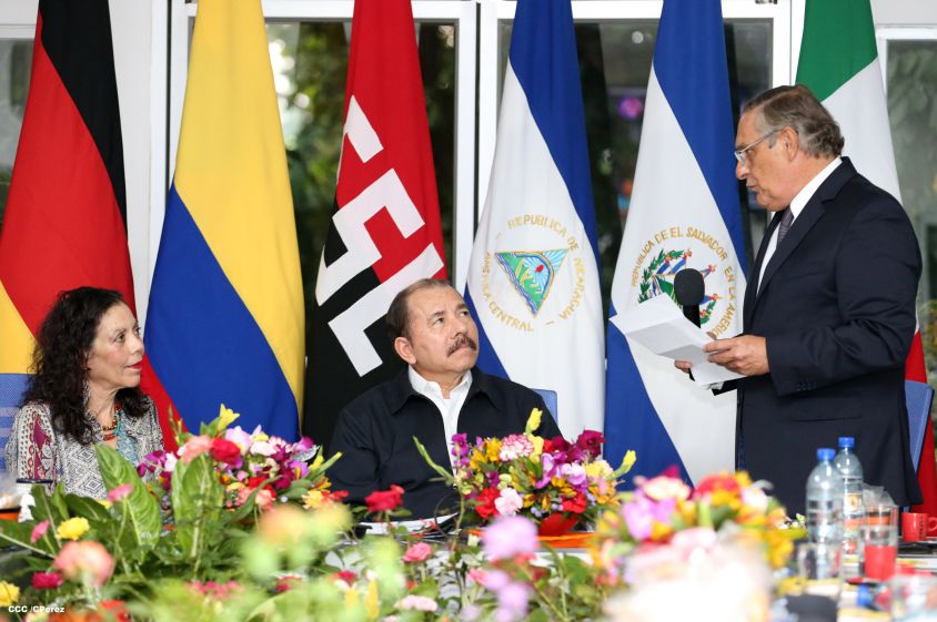 Daniel y Rosario reciben cartas credenciales de nuevos embajadores de Colombia, El Salvador, Italia y Alemania