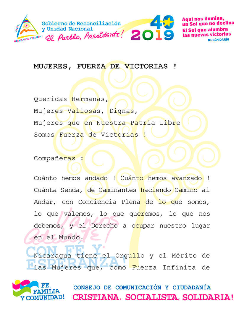 mujeres nicarag&uuml;enses fuerza de victorias