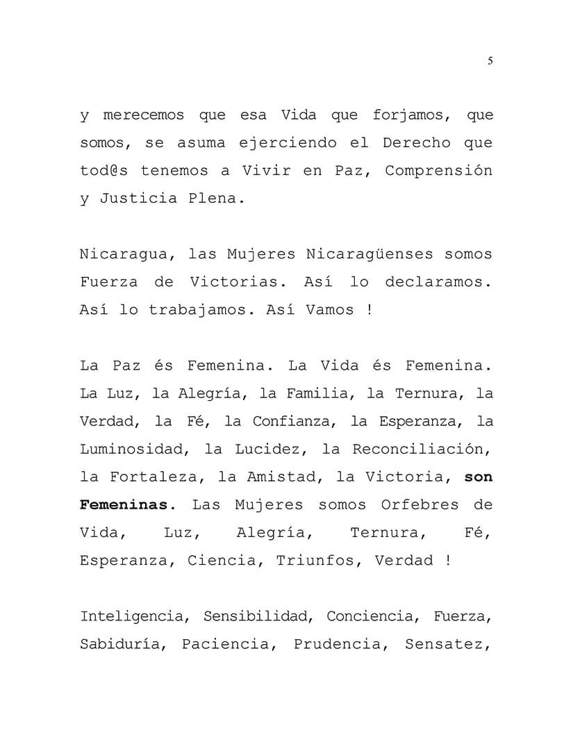 mujeres nicarag&uuml;enses fuerza de victorias