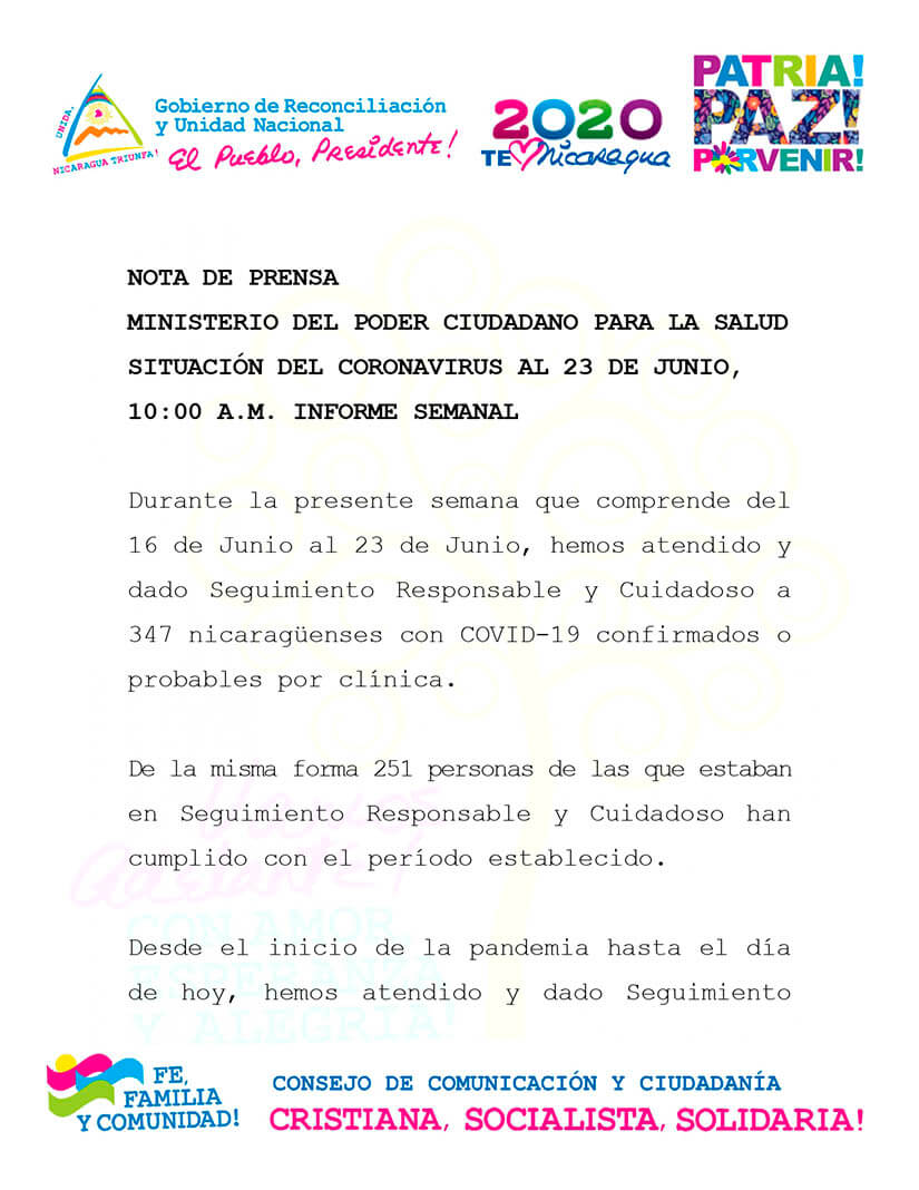 minsa-informe-semanal-sobre-coronavirus-en-nicaragua