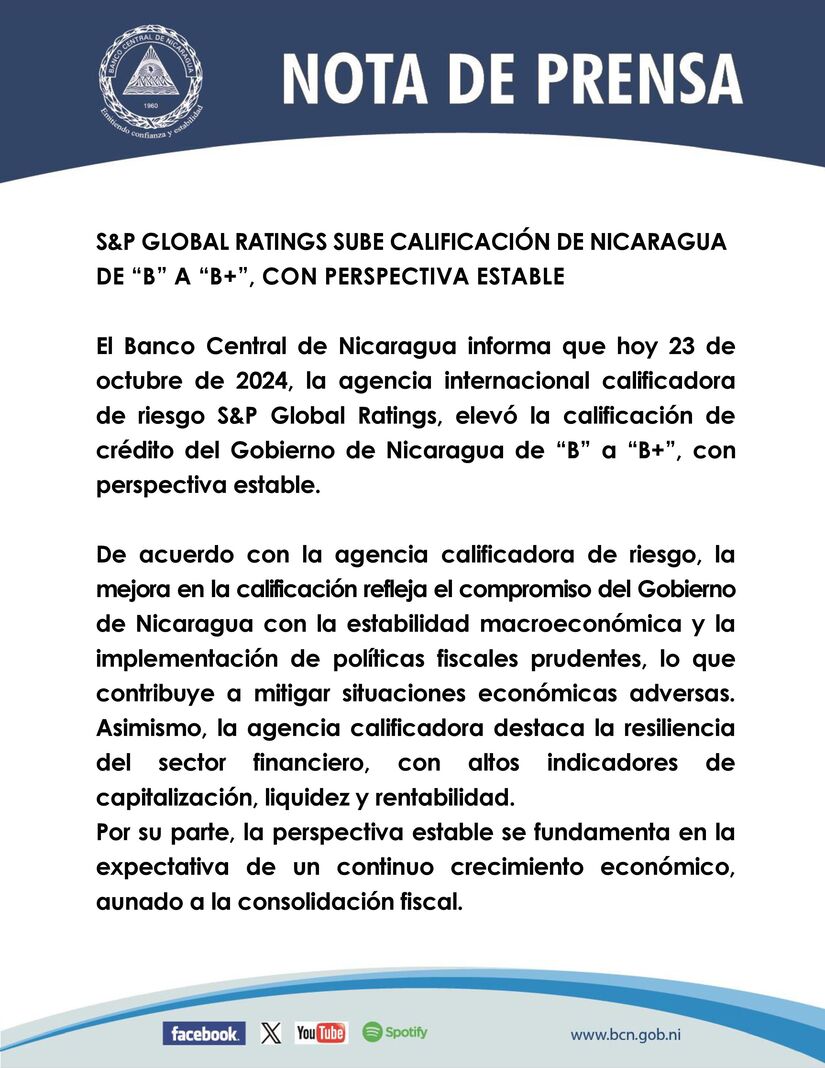 NP---S-P-GLOBAL-RATINGS-SUBE-CALIFICACIÓN-DE-NICARAGUA_1