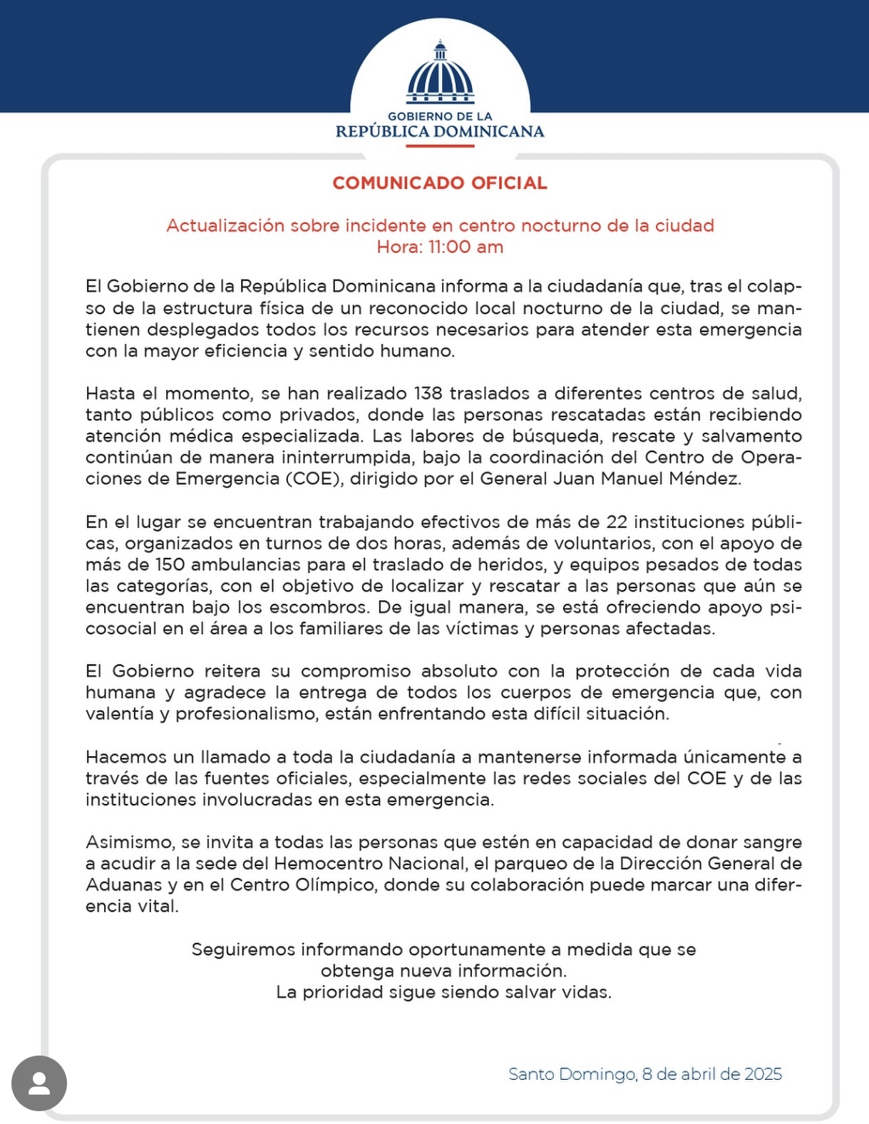 Comunicado-del-Gobierno-de-República-Dominicana-sobre-la-tragedia-en-el-Jet-set