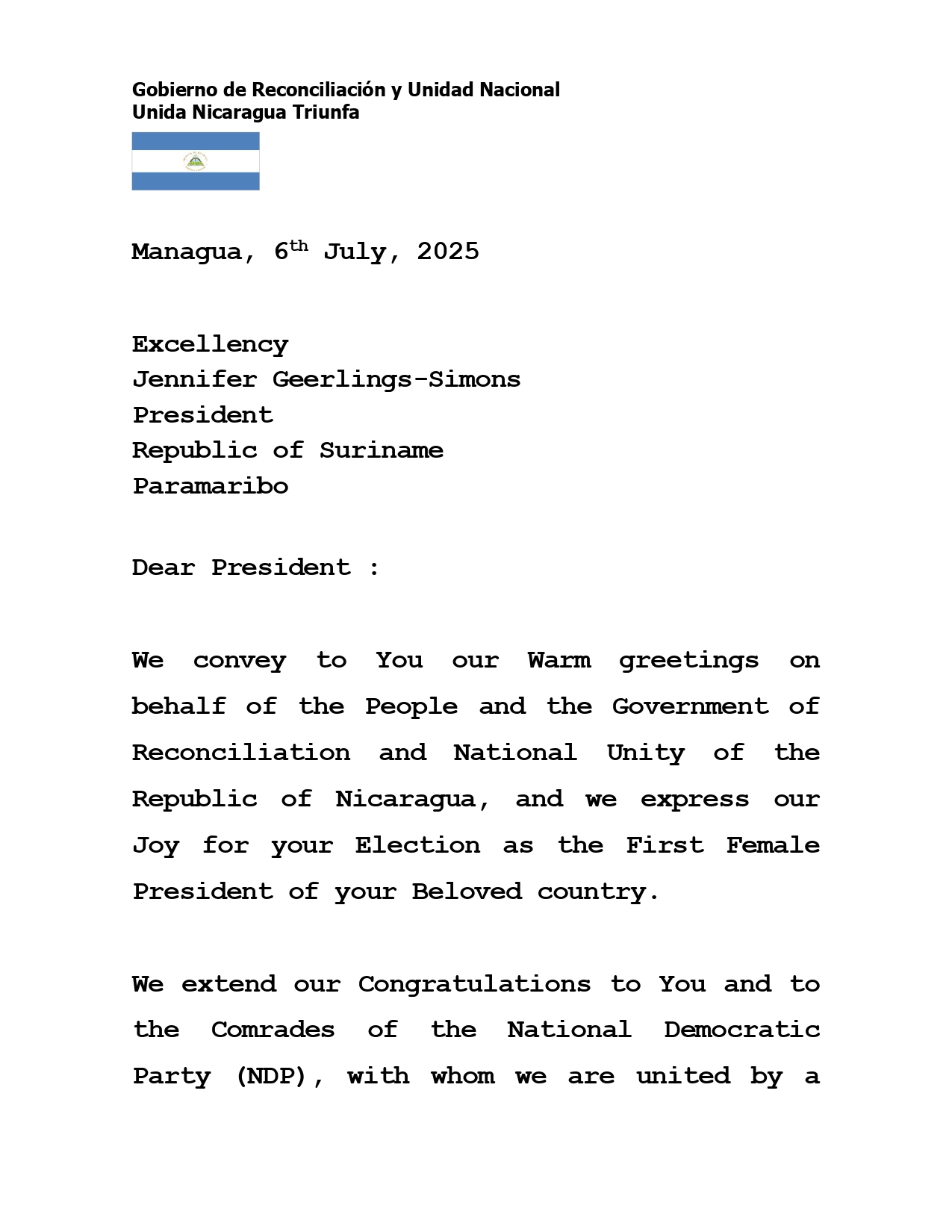 ENG---MENSAJE-A-LA-PRESIDENTA-DE-SURINAM---6-DE-JULIO-2025_page-0001